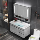 Nordic Solid Wood Bathroom Cabinet Bathroom Small Apartment Wall-mounted Washbasin Smart Mirror