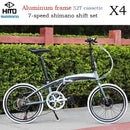 Hito X6 Foldable Bicycle Shimano 7-speed 20/22 inch Folding Bicycle Aluminum Frame Ultra Light 52T