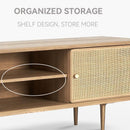 ćYUEHUAćNordic Solid Wood Rattan Tv Cabinet Audio-visual Cabinet Modern Minimalist Living Room