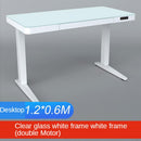 ćIn StockćHollin 21 X4 Study Desk Height Adjustable standing office table white blackTempered Glass