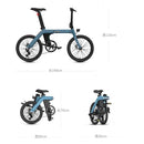 Fiido Foldable Bicycle 20 Inch 7 Speed Electric Bike 36V Detachable Lithium Battery Electric Assist