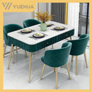 ćYUEHUAćDining table long table with drawers modern luxury table marble table flannel table chair