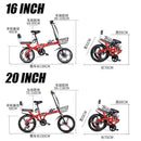 Phoenix Foldable Bicycle 7 Speed Variable Speed Foldable Bike High Carbon Steel Double Disc Brake