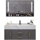 Runzeu Rock Slab Marble Bathroom Cabinet Combination Modern Simple Toilet Washstand Washbasin Light