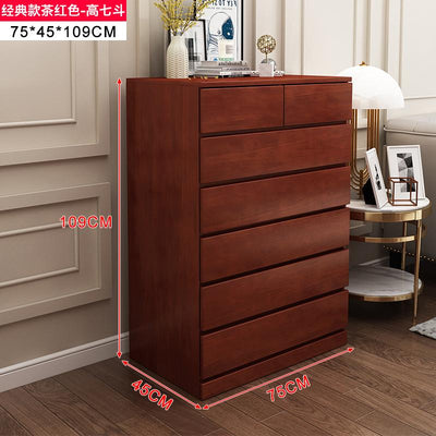 All Solid Wood Simple Modern Drawer Locker Living Room Bedroom Storage Cabinet Chest of Drawers