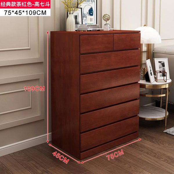 All Solid Wood Simple Modern Drawer Locker Living Room Bedroom Storage Cabinet Chest of Drawers