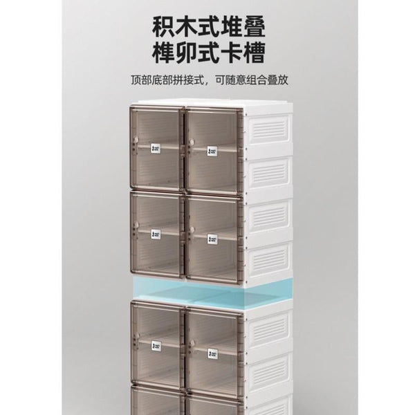Foldable Shoe Cabinet Free Installation Plastic Shoe Box Rack Household Door Dust-proof Shoe Storage