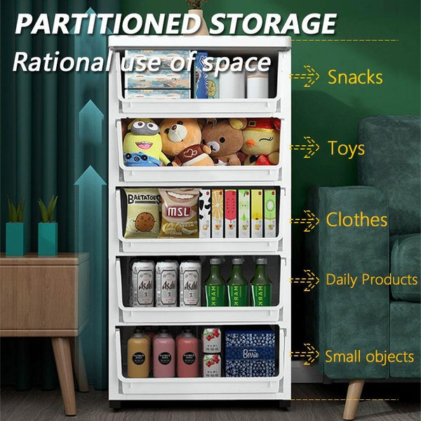 Cabinet Plastic Drawer Cabinet Household Multifunctional Storage Cabinet Gray White Movable Toy