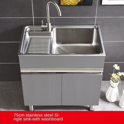 304 Sink Stainless Wash Pool Basin Steel Laundry Cabinet Bathroom Cabinets Washbasin Laundry Pool