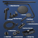 Black Shower Set Bathroom Household Copper Tap Can Lift Hot and Cold Shower