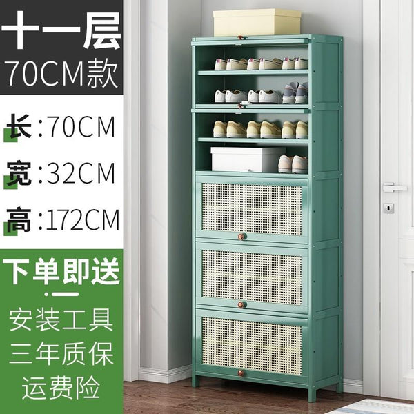 Rattan Bamboo Shoe Rack Shoe Rack Deodorant Breathable Floor Mounted Multi-layer Shoe Cabinet