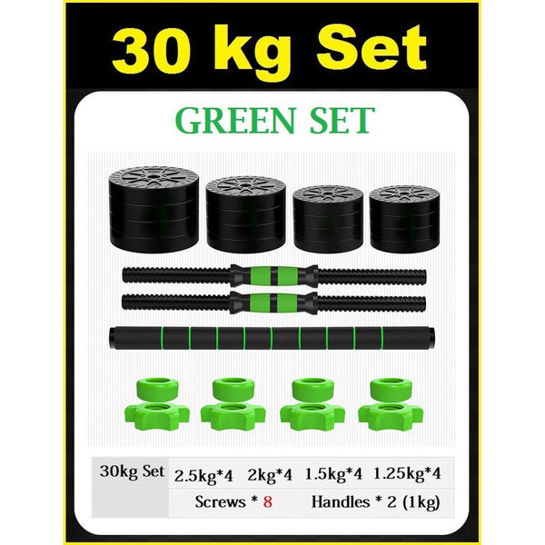 Adjustable Dumbbell Set Weight 10/15/20/30kg Barbell With Rubber Coated Foam Connector Home Fitness
