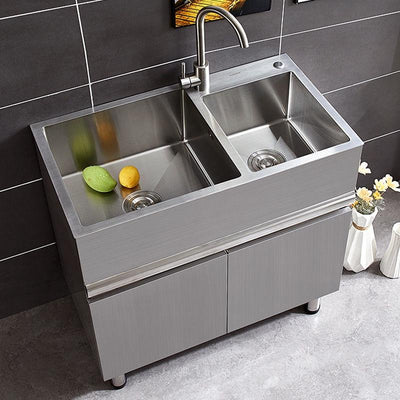 304 Sink Stainless Wash Pool Basin Steel Laundry Cabinet Bathroom Cabinets Washbasin Laundry Pool