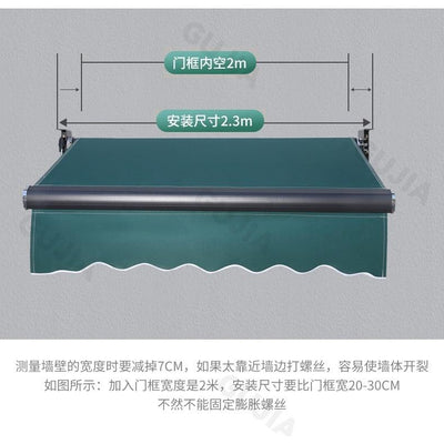 GC Canopy For Windows Sunshade Folding Retractable Manual Electric Balcony Outdoor Courtyard