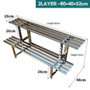 Stainless Steel Flower Rack Indoor/Outdoor Metal Plant Rack Ladder Flower Stand For Balcony Garden