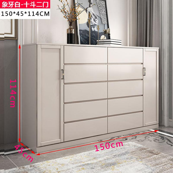 All Solid Wood Simple Modern Drawer Locker Living Room Bedroom Storage Cabinet Chest of Drawers