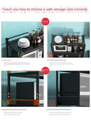 Stainless Steel Floor Type Multi-layer Microwave Oven Kitchen Utensils Pot Rack Storage Movable