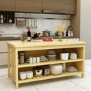 YOOKE Kitchen Cutting Table Can Be Customized Pine Wood Center Island Table Cooking Kitchenware