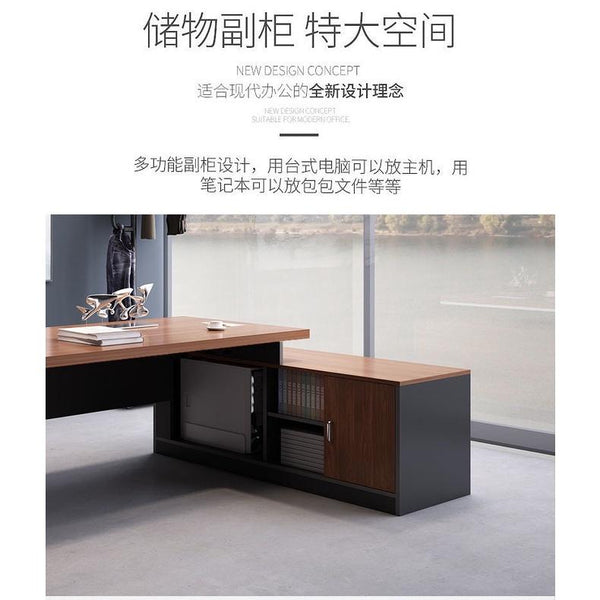 Office 2021 Single Table Boss's Simple Modern with Double Cabinet and Chair Combination President's