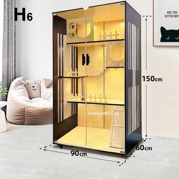 Super Large Cat Villa Cage Luxury Cat House With 3C Glass Door