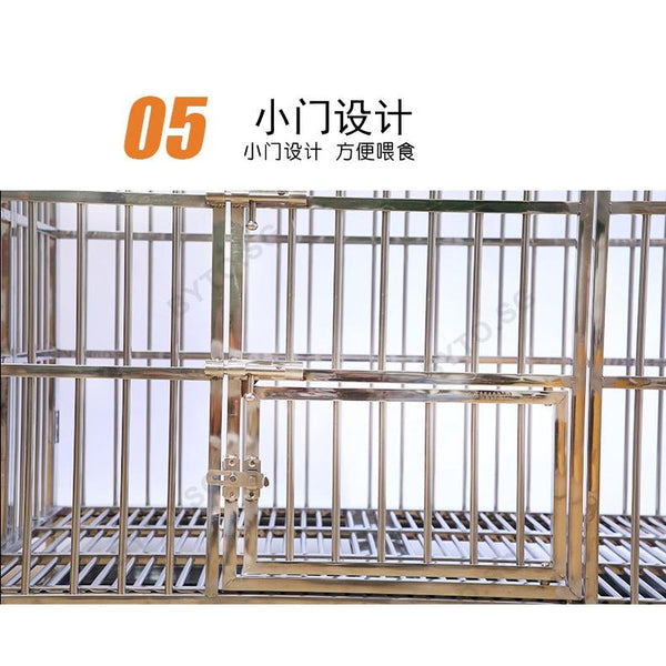 Byto Stainless Steel Dog Cage Large Folding Dog Cage With Wheels