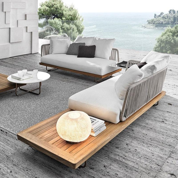 Sofa Chair Outdoor Sofa Courtyard Sunscreen Waterproof Rattan Chair Sofa Rattan Woven Outdoor Lazy