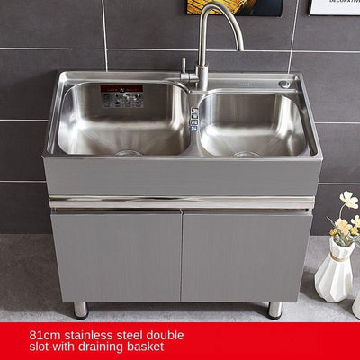 304 Sink Stainless Wash Pool Basin Steel Laundry Cabinet Bathroom Cabinets Washbasin Laundry Pool