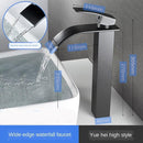 Full copper stage face wash basin hot and cold cabinet bathroom Nordic black waterfall tap