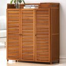 Rattan solid wood Shoe cabinet deodorant large capacity breathable Shoe rack with cabinet door
