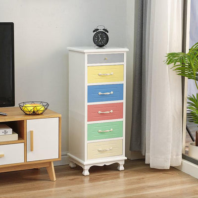 Seamless Solid Wood Storage Bedroom Simple Bedside Table Ultra Narrow-band Door Chest of Drawers