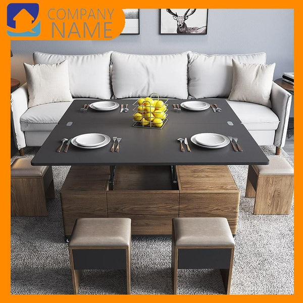 Multifunctional Tea Table and Small Family Contracted Nordic Style Living Room Home Creative Folding
