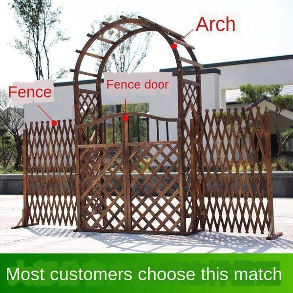 Outdoor Anticorrosive Wooden Fence Guardrail Telescopic Indoor Flower Garden Courtyard Decoration