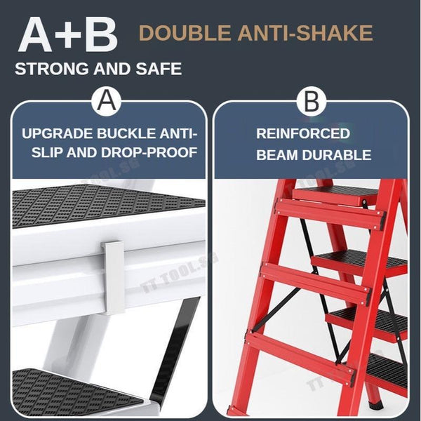 Kinbolee Indoor Step Stool Household Ladder Folding Climb Ladder Thick Multi-purpose Telescopic