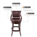 Bar Chair Chuangyun American Country First Layer Cowhide Rotating Beech Genuine Leather High