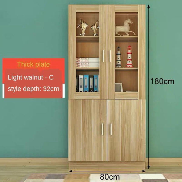 SENBIJU Bookshelf Modern Shelf Living Room Cabinet Glass Door Locker Simple Bookcase Free