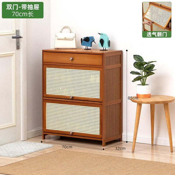 GC Shoe Cabinet Multi-layer Shoes Cabinet Household Solid Wood Shoes Shelf Door Entry Storage