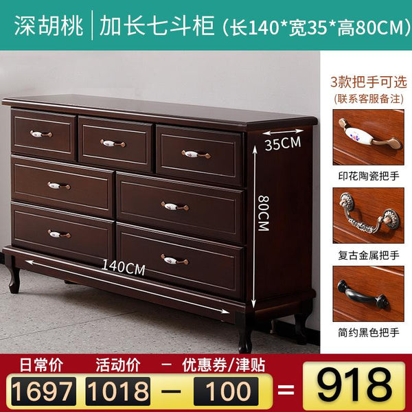 Nordic Solid Wood Simple Modern Bedroom Storage Living Room Cabinet Chest of Drawers Special Price