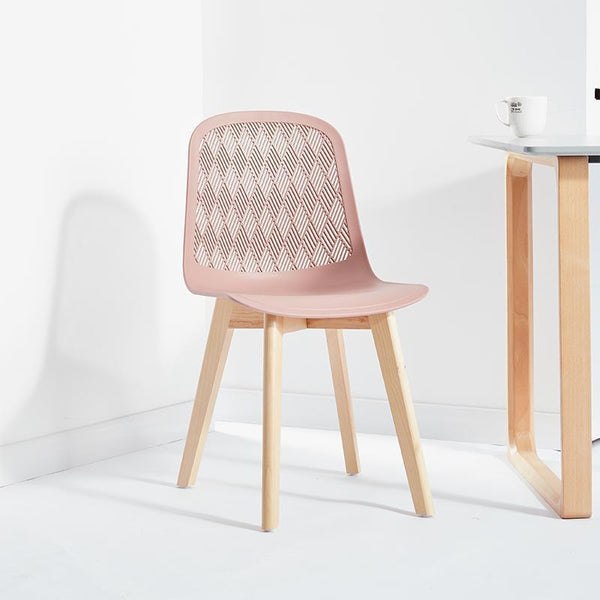 FORTUNE Nordic plastic chairs modern minimalist home backstool creative solid wood dining table