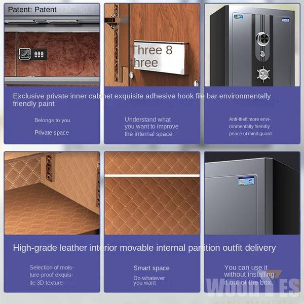 Safe Box Mechanical Code 1000℃ Fireproof Waterproof Lock 80 / 60 / 45cm All Steel Anti-theft Office