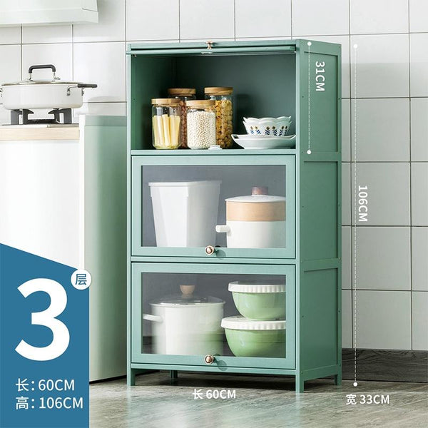 (EIYI) Kitchen Storage Cabinet Floor Multi-storey Cupboard Living Room Balcony Shelf With Door