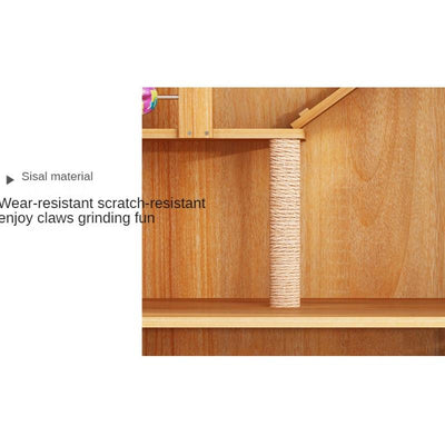 Byto Cat Cage Villa Solid Wood Luxury Three Floor Household Cat Cabinet General Breeding Room Pet
