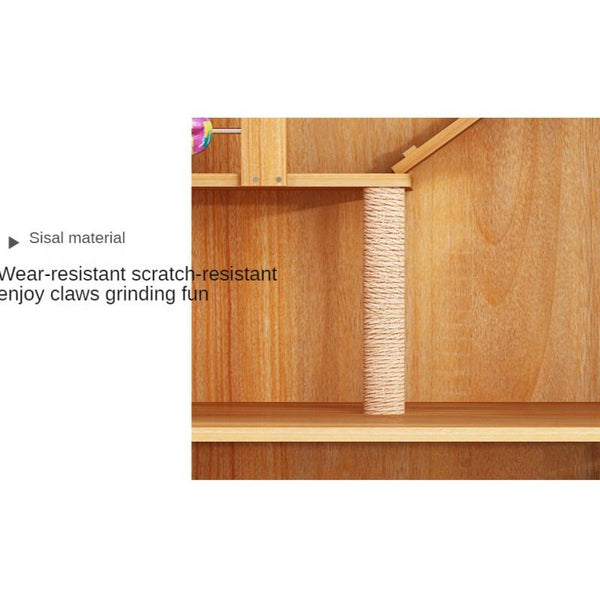 Byto Cat Cage Villa Solid Wood Luxury Three Floor Household Cat Cabinet General Breeding Room Pet