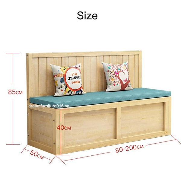 CONSIDER Solid Wood Card Seat Home Balcony Lounge Bench Living Room Nordic Storage Corner L-shaped