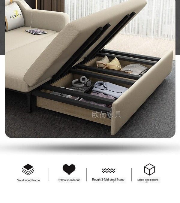 Dual-purpose Foldable Double Economical Living Room Multi-functional Solid Wood Small Apartment
