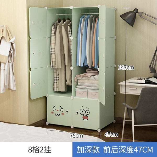 Simple Wardrobe PVC Plastic Bedroom Environmental Wardrobe Dormitory Wardrobe Organiser