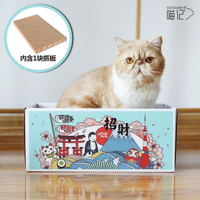 RUNPET Cat Scratch Board Pet Scratching Post Cat Scratcher Nest (Buses, Milk Carton, Board)