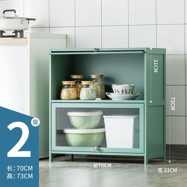 (EIYI) Kitchen Storage Cabinet Floor Multi-storey Cupboard Living Room Balcony Shelf With Door