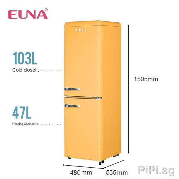 mini fridge Hot in ready stockUna retro color white black and yellow home office living room