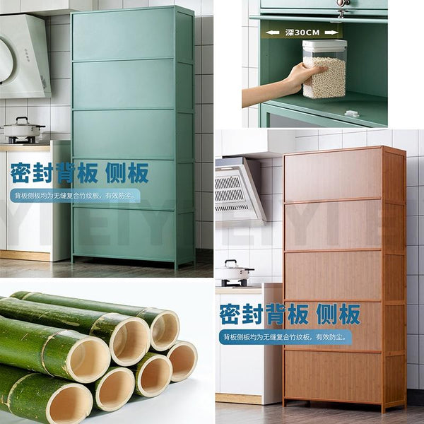 (EIYI) Kitchen Storage Cabinet Floor Multi-storey Cupboard Living Room Balcony Shelf With Door