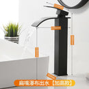 Full copper stage face wash basin hot and cold cabinet bathroom Nordic black waterfall tap